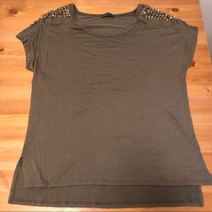 Joyce Leslie Spiked Shoulder Top Size M